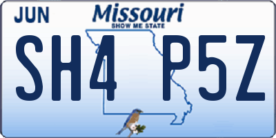 MO license plate SH4P5Z