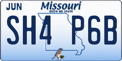 MO license plate SH4P6B