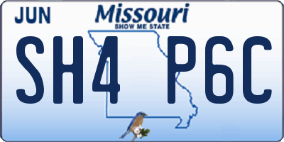 MO license plate SH4P6C