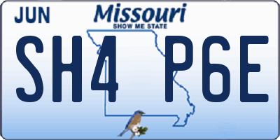 MO license plate SH4P6E