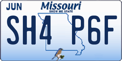 MO license plate SH4P6F
