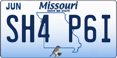 MO license plate SH4P6I