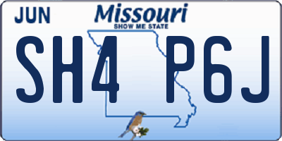 MO license plate SH4P6J