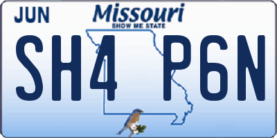 MO license plate SH4P6N