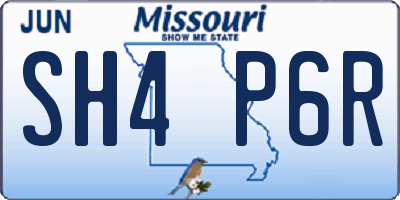 MO license plate SH4P6R