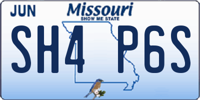 MO license plate SH4P6S