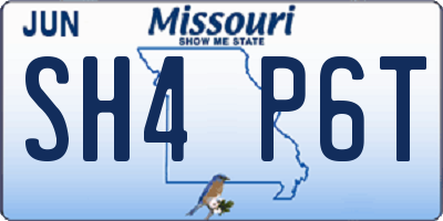 MO license plate SH4P6T