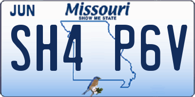 MO license plate SH4P6V