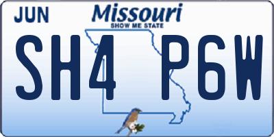 MO license plate SH4P6W
