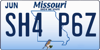 MO license plate SH4P6Z