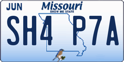 MO license plate SH4P7A