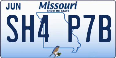 MO license plate SH4P7B