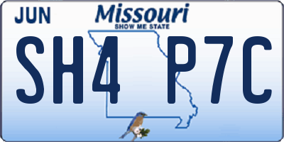 MO license plate SH4P7C
