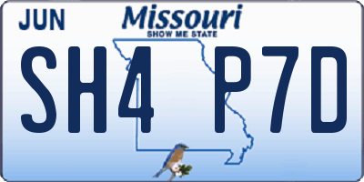 MO license plate SH4P7D