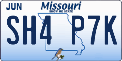 MO license plate SH4P7K