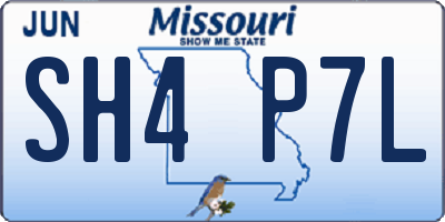 MO license plate SH4P7L