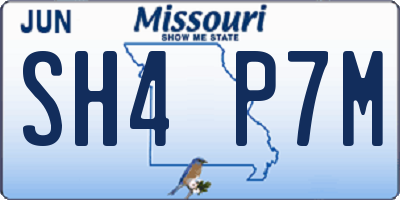MO license plate SH4P7M