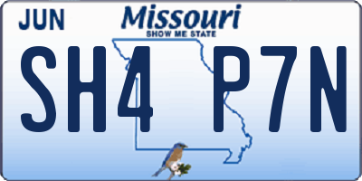 MO license plate SH4P7N