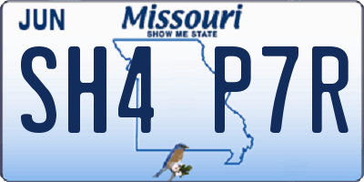 MO license plate SH4P7R
