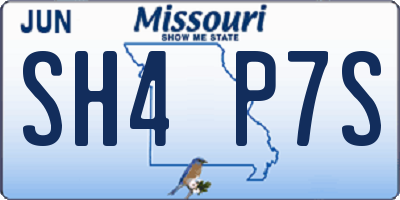 MO license plate SH4P7S