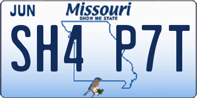 MO license plate SH4P7T