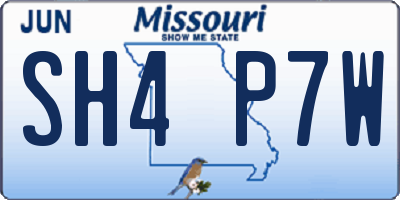 MO license plate SH4P7W