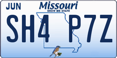 MO license plate SH4P7Z