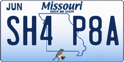 MO license plate SH4P8A