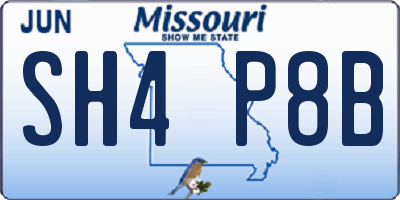 MO license plate SH4P8B