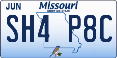 MO license plate SH4P8C