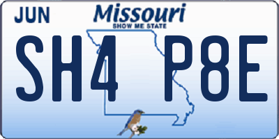 MO license plate SH4P8E
