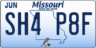 MO license plate SH4P8F