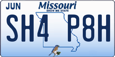 MO license plate SH4P8H