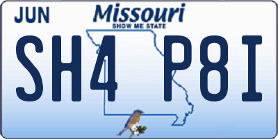 MO license plate SH4P8I
