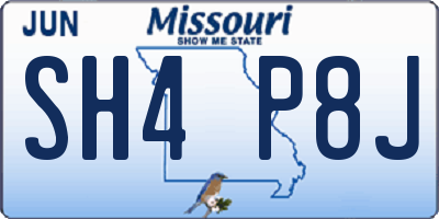 MO license plate SH4P8J