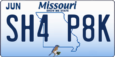 MO license plate SH4P8K