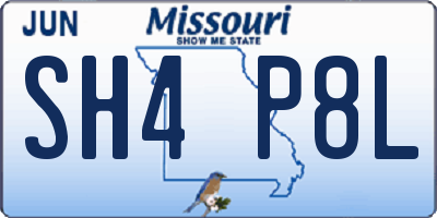 MO license plate SH4P8L