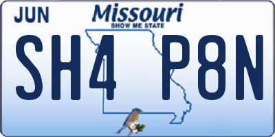 MO license plate SH4P8N