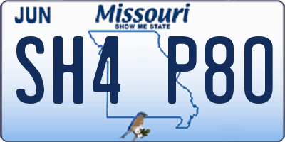 MO license plate SH4P8O