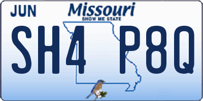 MO license plate SH4P8Q