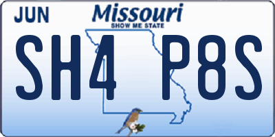 MO license plate SH4P8S