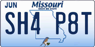 MO license plate SH4P8T