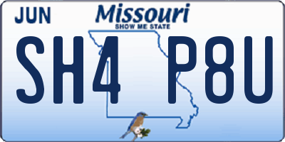 MO license plate SH4P8U
