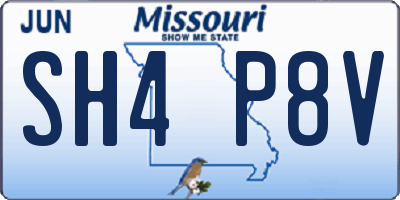 MO license plate SH4P8V