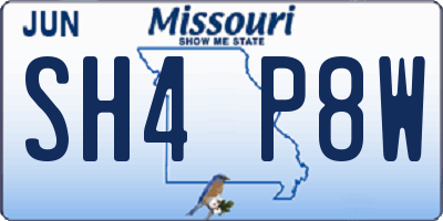 MO license plate SH4P8W
