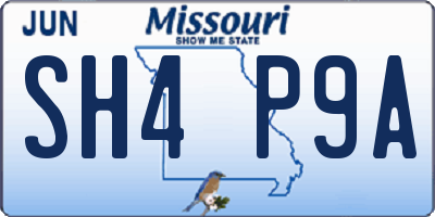 MO license plate SH4P9A
