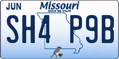 MO license plate SH4P9B