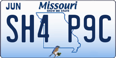 MO license plate SH4P9C