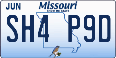 MO license plate SH4P9D