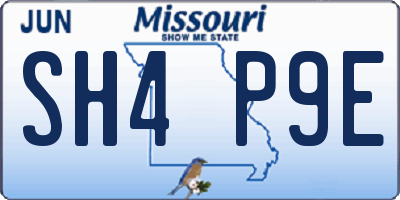 MO license plate SH4P9E